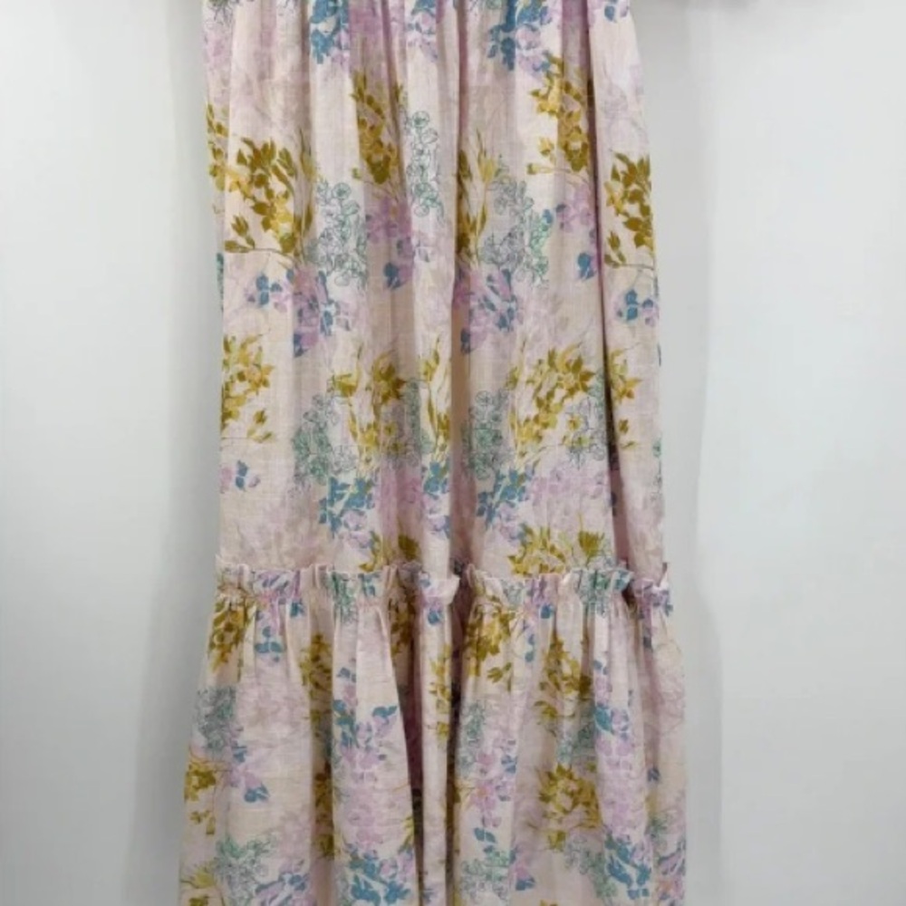 B44 Hunter Bell Palmer Maxi Dress Floral Puff Sleeve Flowy Garden Party - Picture 6 of 12
